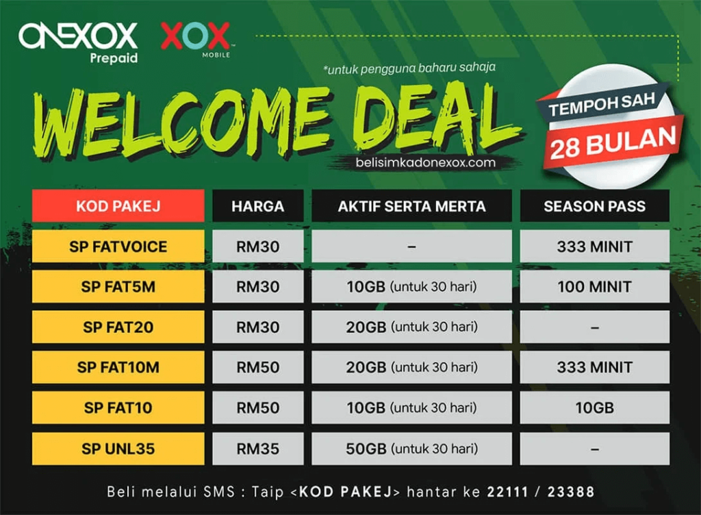 welcome deal onexox prepaid